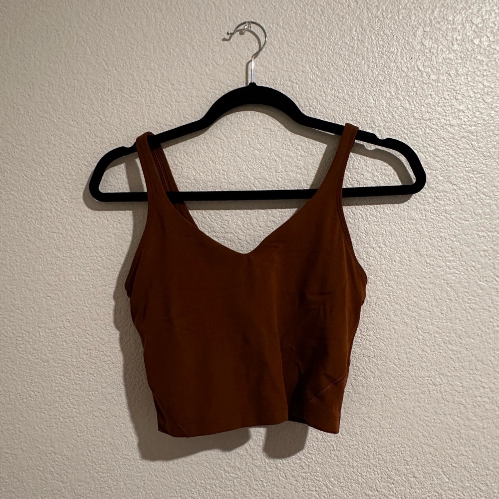 Lululemon Athletica Brown Fitted Crop Tank Top